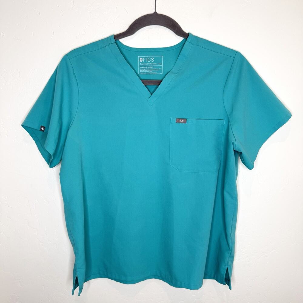 Figs Catarina Scrub Top Womens Plus XXL Oasis Aqua Blue